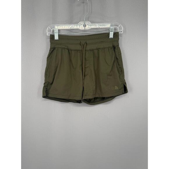 The North Face Shorts Womens XS Green Elastic Waist Stretch Hiking Running - Picture 1 of 12